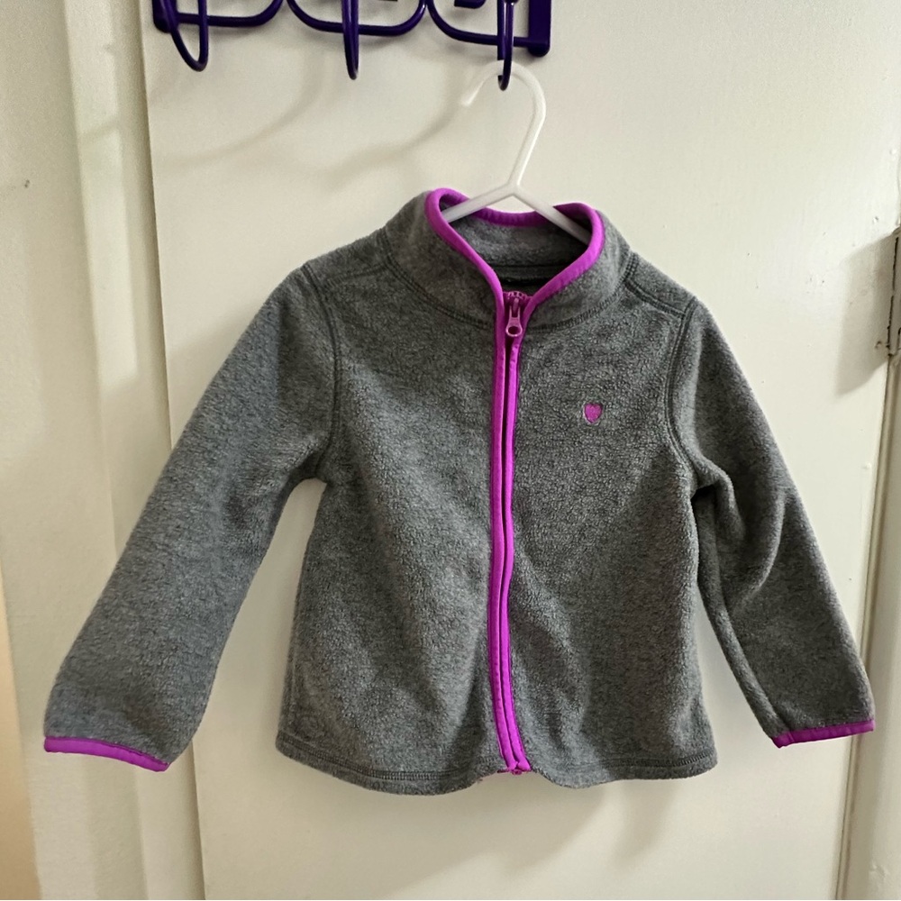 OshKosh B'gosh Gray Fleece with Pink Accents